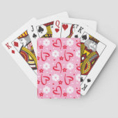 Jeu De Cartes Seamless Pink & Red Valentine Heart Daisy Pattern  (dos)