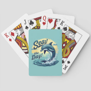 Jeu De Cartes Seas Day Retro Dolphin Océan esthétique
