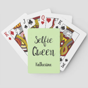 Jeu De Cartes Selfie Nom de la Reine Lime personnalisée Vert