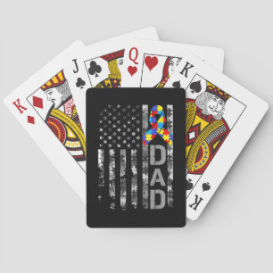 Jeu De Cartes Sensibilisation sur l'autisme Papa USA Drapeau Fêt
