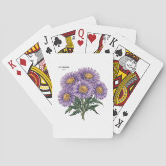 Jeu De Cartes Septembre Aster Mois de naissance Floral personnal