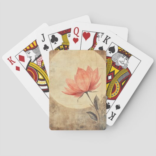 Jeu De Cartes Sérénité rose Fleur et Lune (dos)