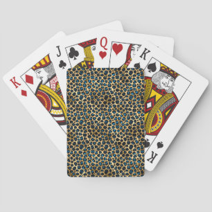 Jeu De Cartes Série Blue and Gold Leopard Design 4