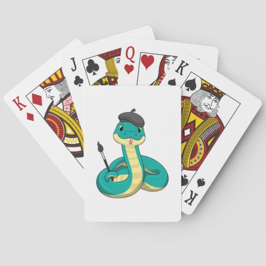 Jeu De Cartes Serpent comme peintre avec pinceau (dos)