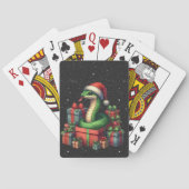 Jeu De Cartes Serpent Vert Dans Boîte Cadeau Noël Arrière - plan (dos)
