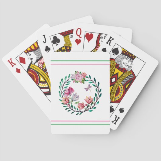 Jeu De Cartes Serres et rayures florales (dos)