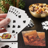Jeu De Cartes Setter rouge irlandais à l'automne Feuilles automn (In Situ)