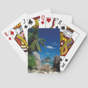 Jeu De Cartes Seychelles, île de Mahé, plage d'Anse Royale.