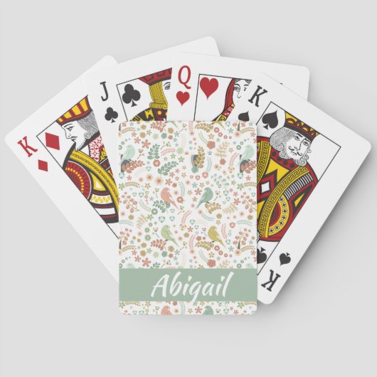 Jeu De Cartes Shabby Birds & Branches Personnalisé (dos)