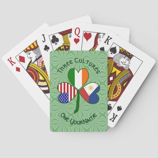 Jeu De Cartes Shamrock philippin irlandais des drapeaux américai (dos)