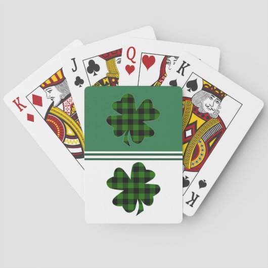 Jeu De Cartes Shamrock Plaid Buffalo Vert (dos)