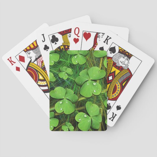 Jeu De Cartes Shamrock vert St Patrick's Day Jouer des cartes (dos)
