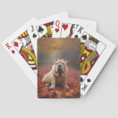 Jeu De Cartes Shar Pei dans l'automne Feuilles automne Inspire (dos)