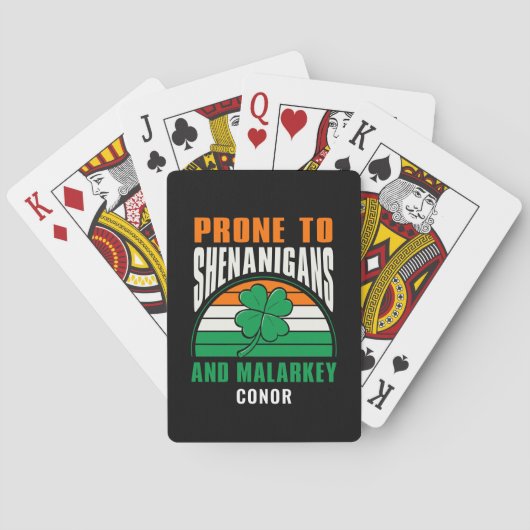Jeu De Cartes Shenanigans Malarkey Funny St Patrick's Day Name (dos)