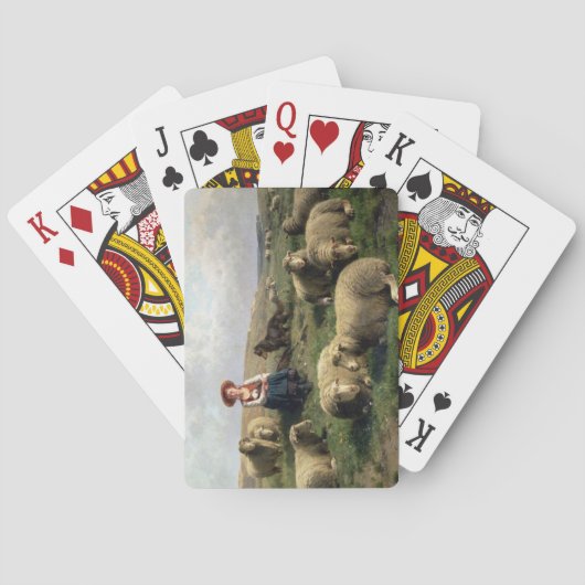 Jeu De Cartes Shepherdess with Sheep in a Landscape (dos)