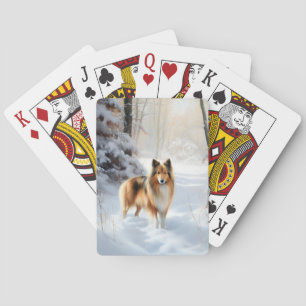Jeu De Cartes Shetland Sheepdog Laisser neiger Noël