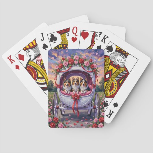 Jeu De Cartes Shetland Sheepdog Saint-Valentin (dos)