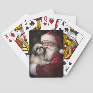 Jeu De Cartes Shih Tzu Avec Noël Festif Du Père Noël