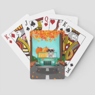 Jeu De Cartes Shih Tzu Chien Citrouille Automne