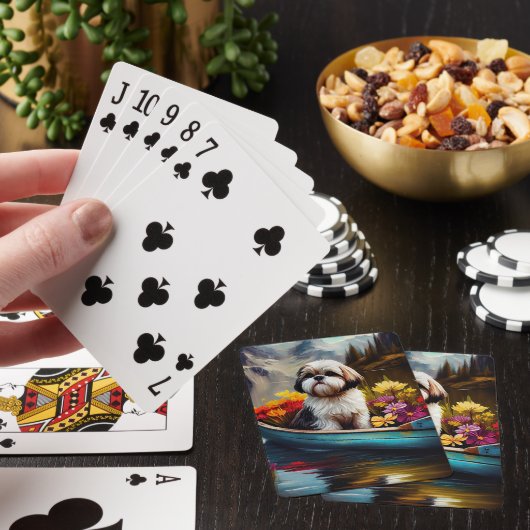 Jeu De Cartes Shih Tzu sur une pagaie : une aventure Pittoresque (In Situ)