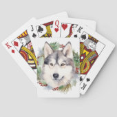 Jeu De Cartes Sibérie Husky Christmas Wreath Festive Pup (dos)