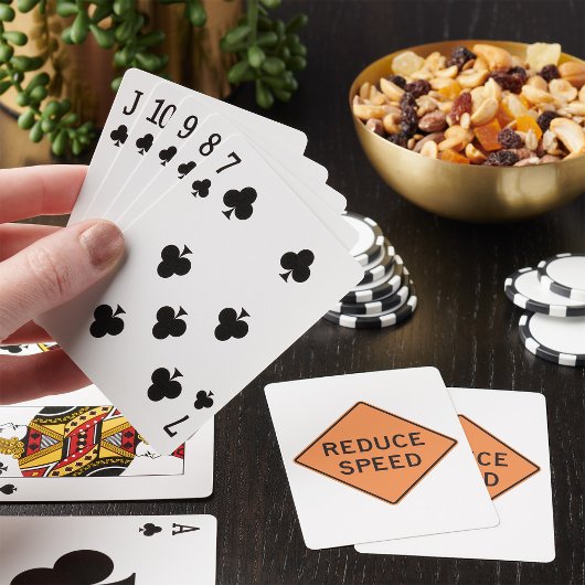 Jeu De Cartes Signal routier de réduction de la vitesse