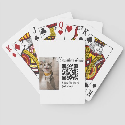 Jeu De Cartes Signature boisson scanner QR code ajouter le nom d (dos)