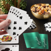 Jeu De Cartes Signature de style métal brossé vert (In Situ)