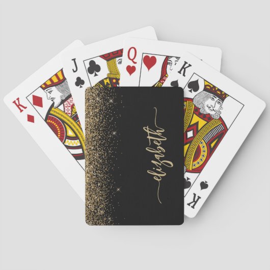 Jeu De Cartes Signature personnalisée Parties scintillant d'or n (dos)