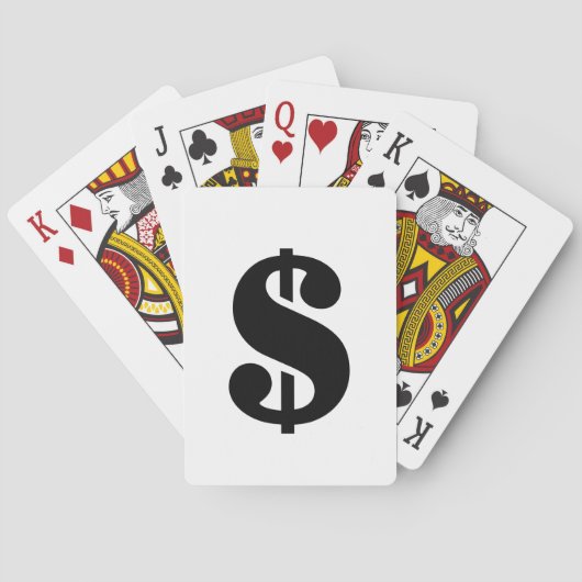 Jeu De Cartes Signe dollar| Alphabet de gabarit simple (dos)