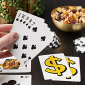 Jeu De Cartes Signe Dollar Or Gras Symbole Monétaire Jaune (In Situ)