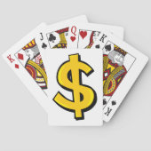 Jeu De Cartes Signe Dollar Or Gras Symbole Monétaire Jaune (dos)