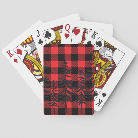 Jeu De Cartes Silhouette À feuillage persistant rouge (dos)