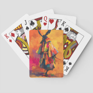 Jeu De Cartes Silhouette Abstraite du guerrier de Samurai