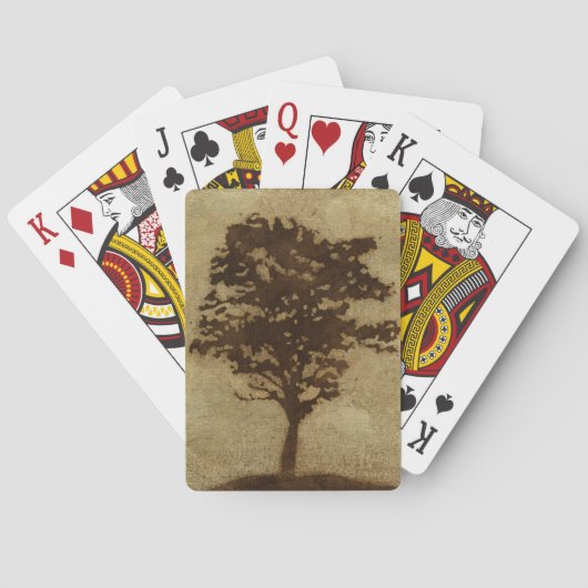Jeu De Cartes Silhouette d'arbre sur Arrière - plan de bronze (dos)