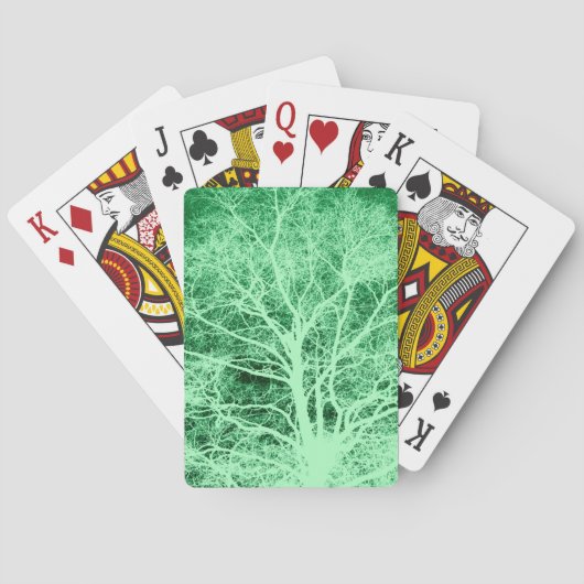 Jeu De Cartes Silhouette d'arbre vert (dos)