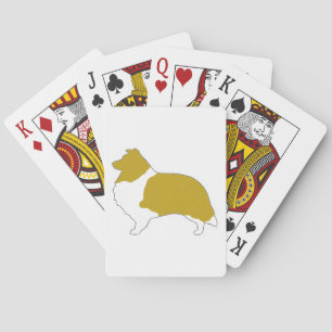 Jeu De Cartes Silhouette de Berger des Shetland Sable et Blanc