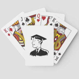 Jeu De Cartes Silhouette de diplômé masculin portant une cape et
