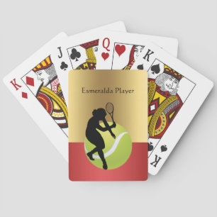 Jeu De Cartes Silhouette de joueuse de tennis et balle Personnal