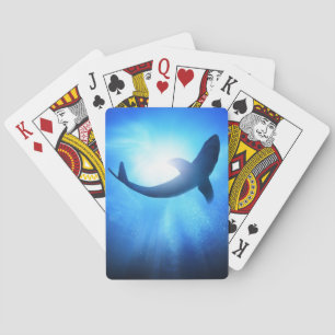 Jeu De Cartes Silhouette de requin de l'océan profond
