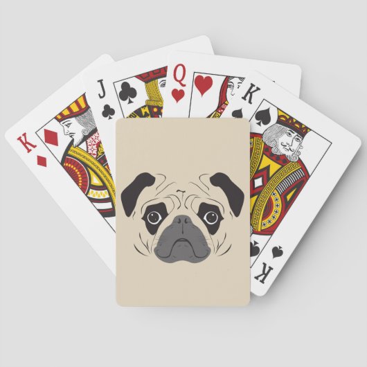 Jeu De Cartes Silhouette de visage de Pug (dos)