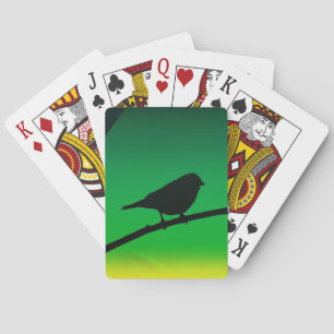 Jeu De Cartes Silhouette Du Bruant Sur Le Limonène