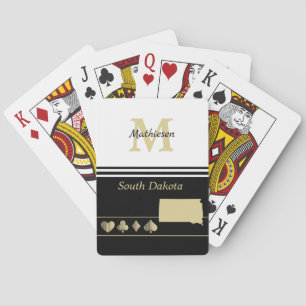 Jeu De Cartes Silhouette en or Monogramme Dakota du Sud
