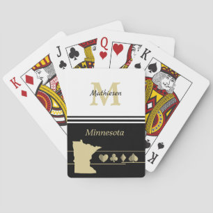 Jeu De Cartes Silhouette en or Monogramme Minnesota