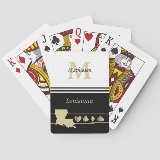 Jeu De Cartes Silhouette Monogram Gold Louisiane (dos)