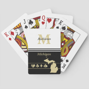 Jeu De Cartes Silhouette Monogram Gold Michigan