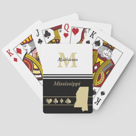 Jeu De Cartes Silhouette Monogram Gold Mississippi (dos)