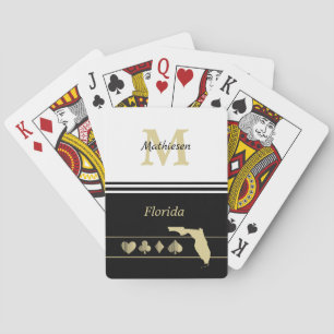 Jeu De Cartes Silhouette Or Monogramme Floride