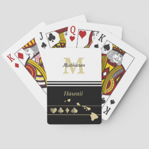 Jeu De Cartes Silhouette Or Monogramme Hawaii