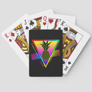 Jeu De Cartes Silhouette Rétro Moderne Ananas Fruit D'été